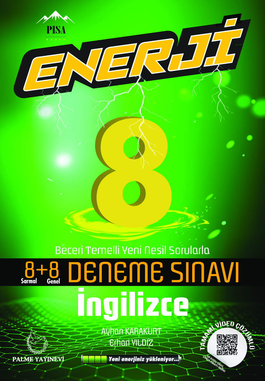 8. Sınıf İngilizce Enerji 8+8 Deneme Sınavı kapak görseli